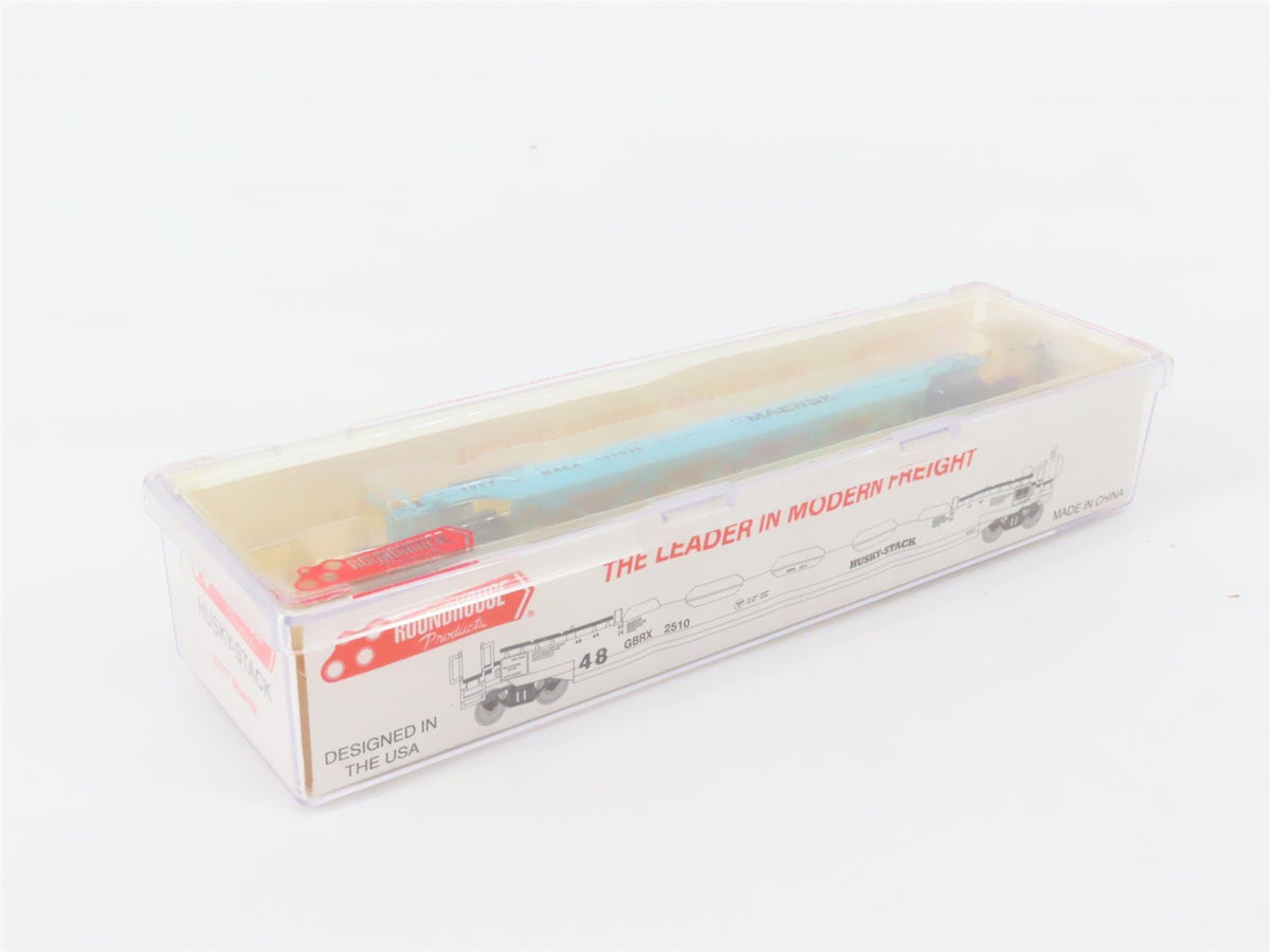 N Scale Roundhouse 8477 MAEX Maersk Husky-Stack Car #100035