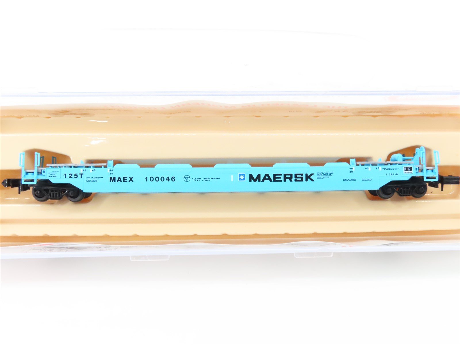 N Scale Roundhouse 8477 MAEX Maersk Husky-Stack Car #100046