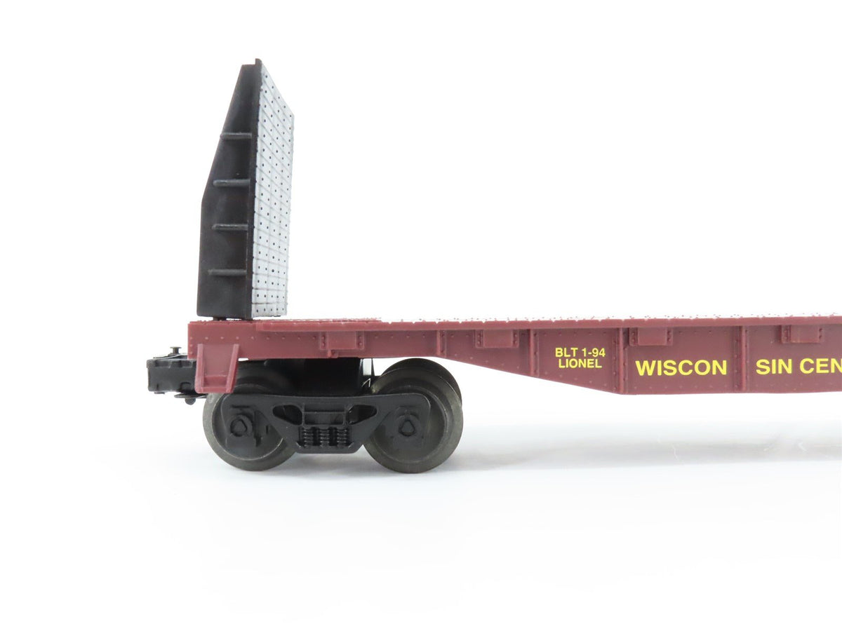 O Gauge 3-Rail Lionel 6-16393 WC Wisconsin Central Flatcar with Bulkheads 16393