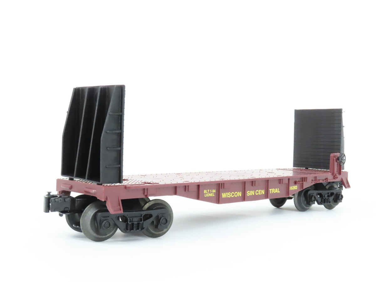 O Gauge 3-Rail Lionel 6-16393 WC Wisconsin Central Flatcar with Bulkheads 16393