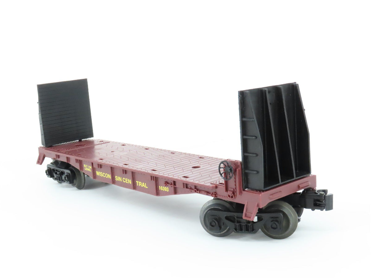 O Gauge 3-Rail Lionel 6-16393 WC Wisconsin Central Flatcar with Bulkheads 16393