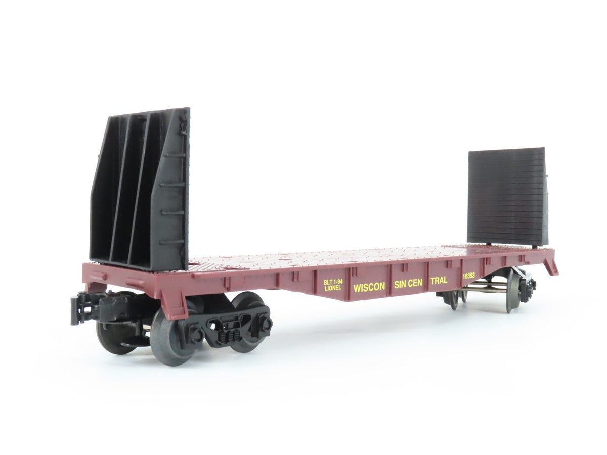 O Gauge 3-Rail Lionel 6-16393 WC Wisconsin Central Flatcar with Bulkheads 16393