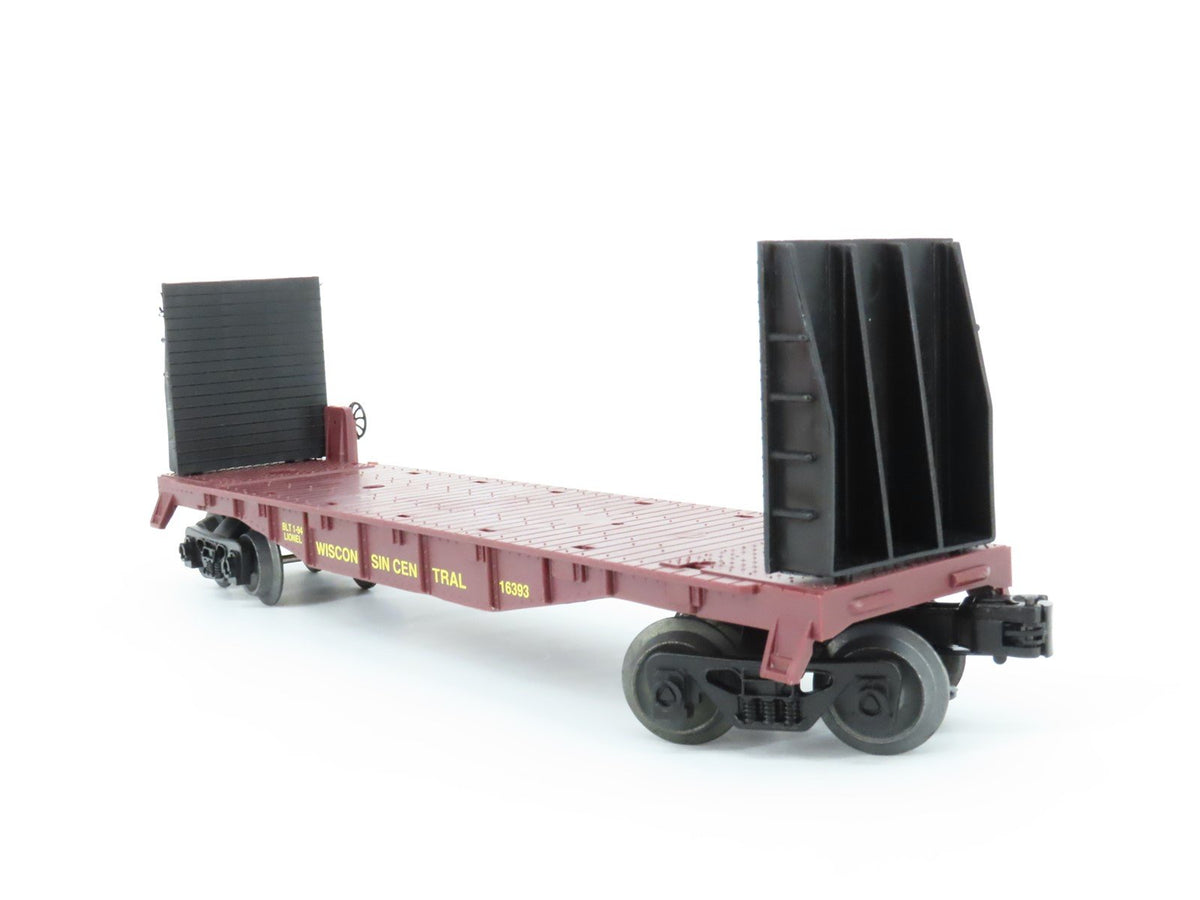 O Gauge 3-Rail Lionel 6-16393 WC Wisconsin Central Flatcar with Bulkheads 16393