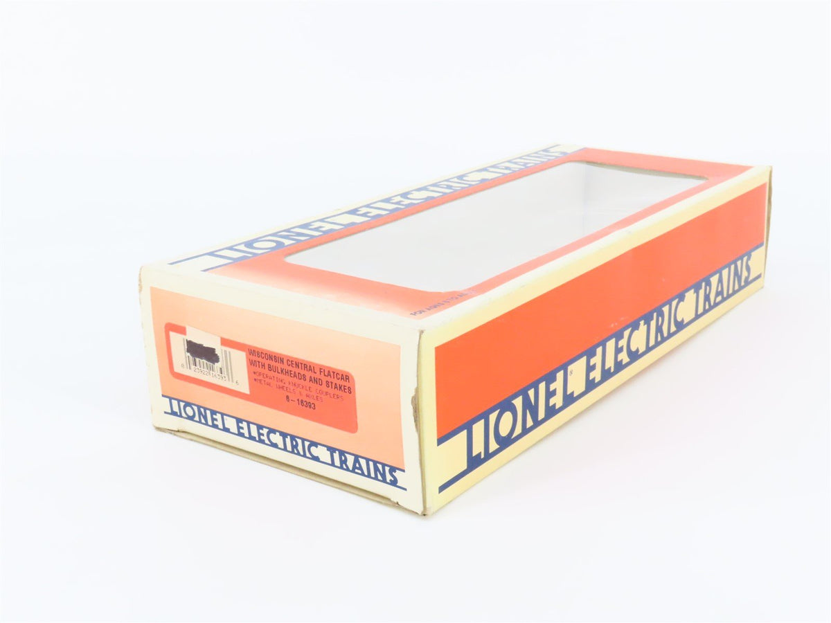 O Gauge 3-Rail Lionel 6-16393 WC Wisconsin Central Flatcar with Bulkheads 16393