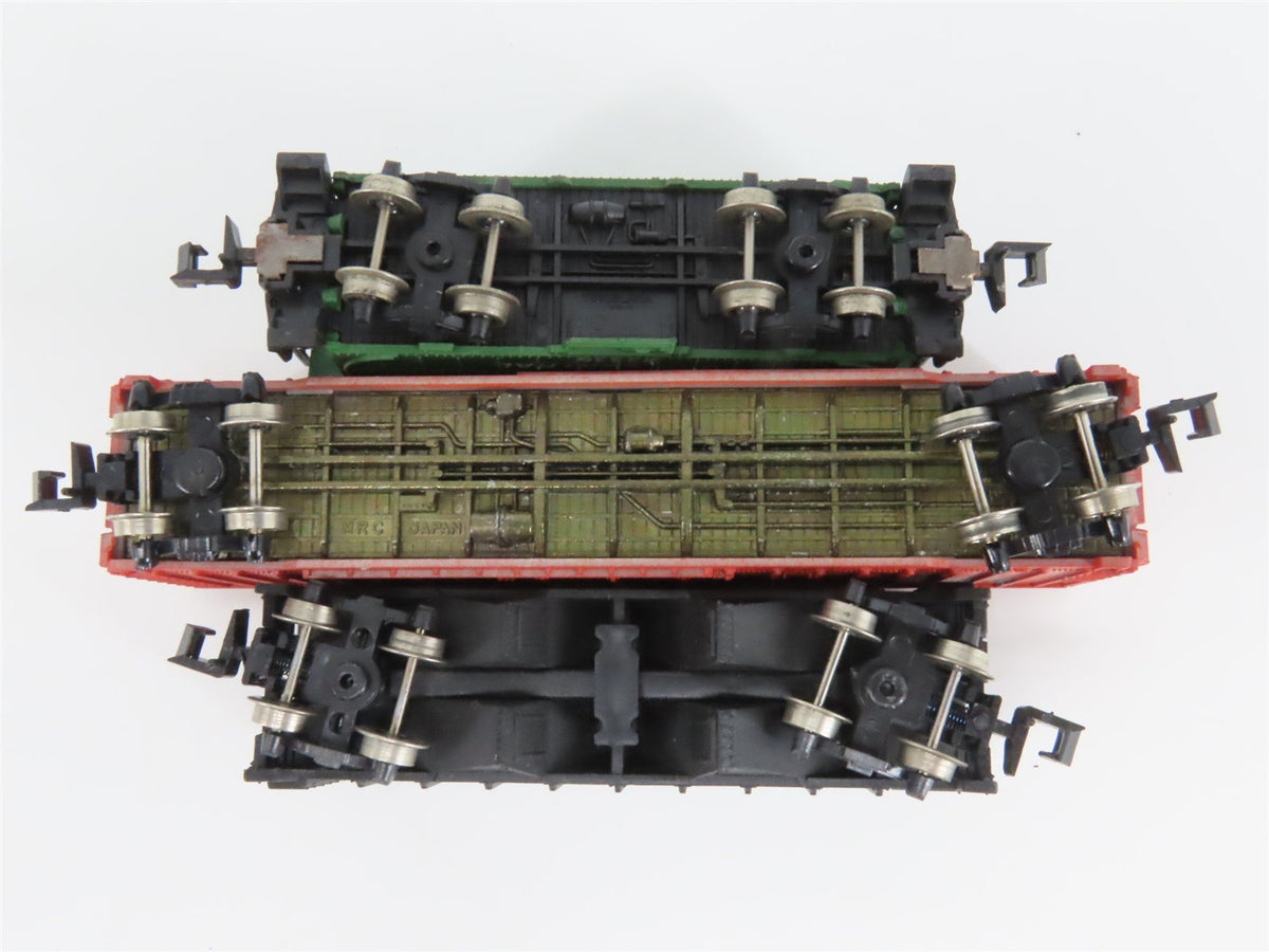 LOT of 11 N Scale MRC DTI/CBQ/B&amp;M/CNW/BAR Tank, Caboose, Hopper &amp; Boxcars