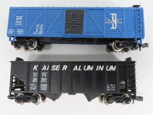 LOT of 11 N Scale MRC DTI/CBQ/B&M/CNW/BAR Tank, Caboose, Hopper & Boxcars