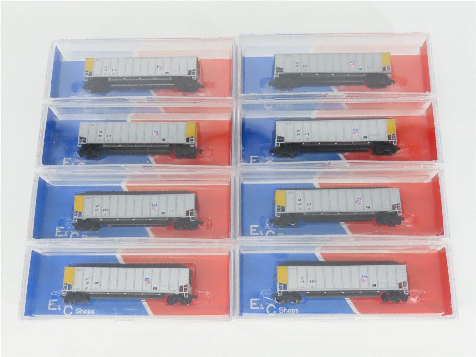 LOT of 8 N Scale E&C Shops UP Union Pacific Johnstown Coalporter Hopper Cars