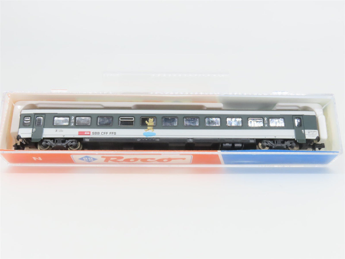 N Scale Roco 24337 SBB CFF FFS Bear Logo 2nd Class Coach Passenger #84-73004