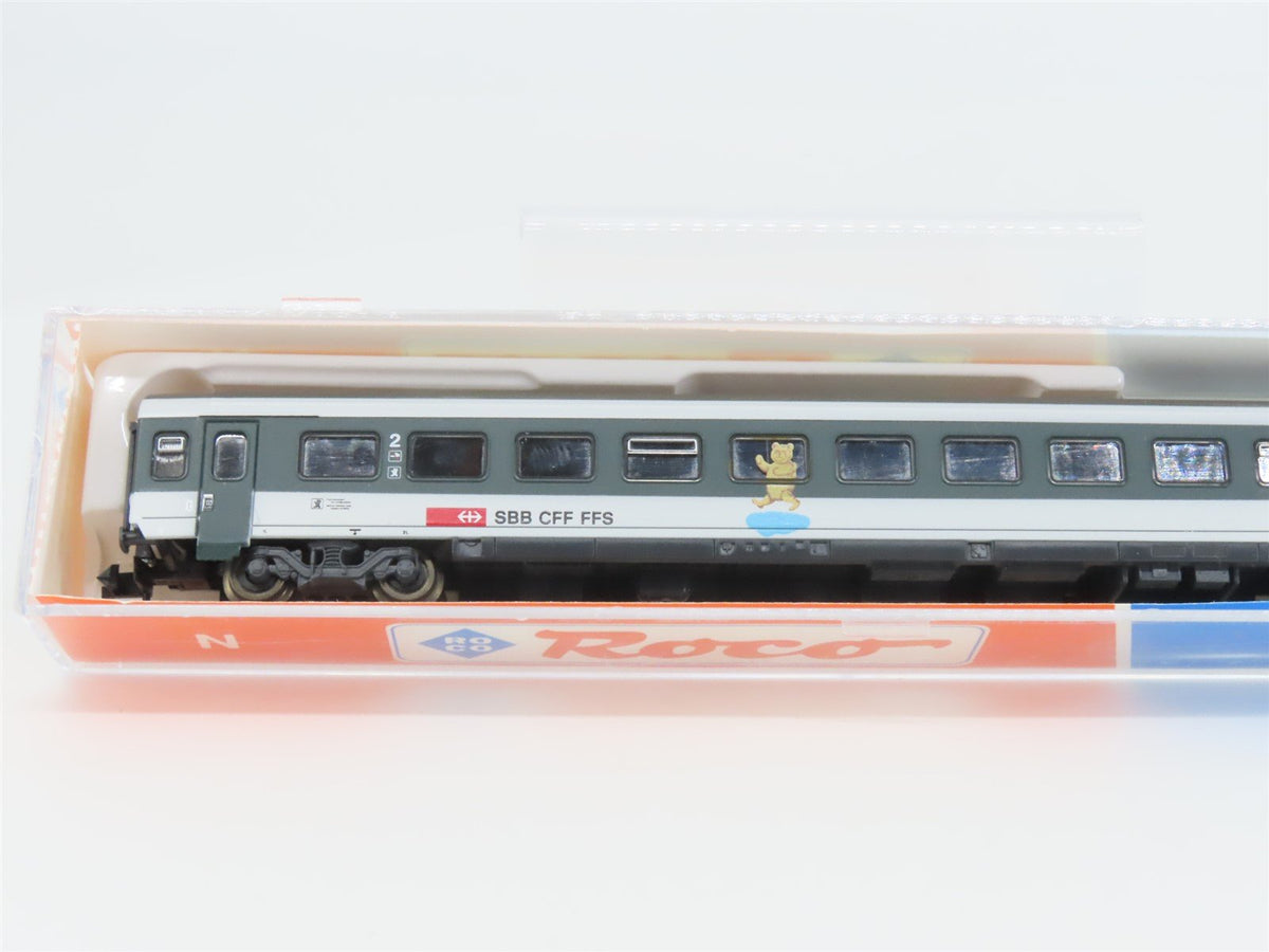 N Scale Roco 24337 SBB CFF FFS Bear Logo 2nd Class Coach Passenger #84-73004