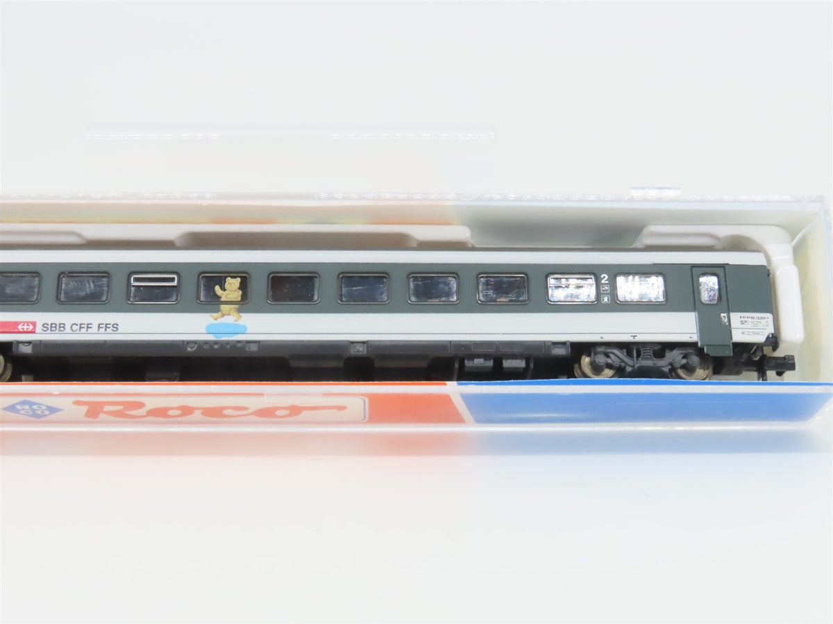 N Scale Roco 24337 SBB CFF FFS Bear Logo 2nd Class Coach Passenger #84-73004