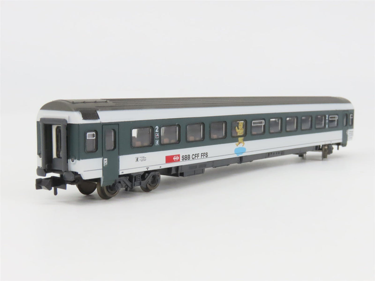 N Scale Roco 24337 SBB CFF FFS Bear Logo 2nd Class Coach Passenger #84-73004