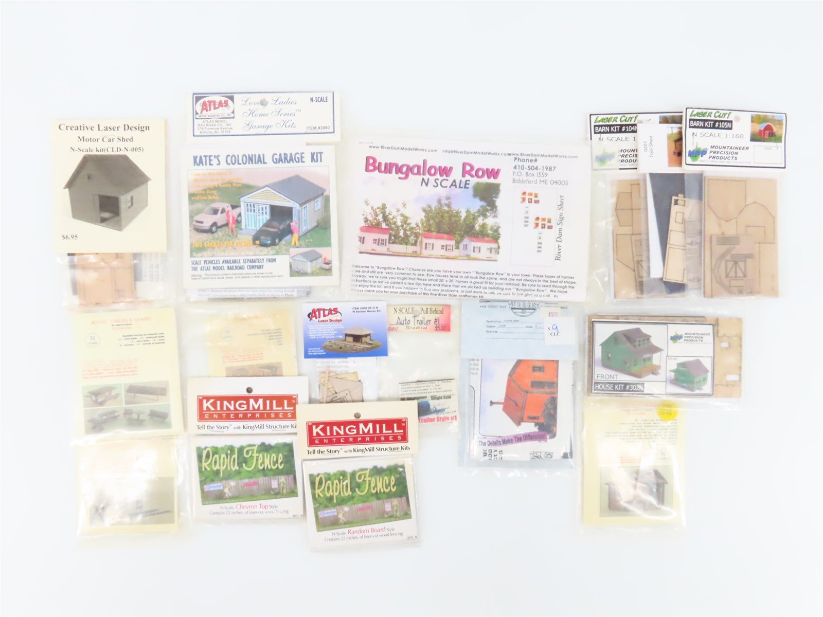 LOT of 10+ N Laser Cut MPP Wood Structures, Buildings, & Scenery Detail Kits