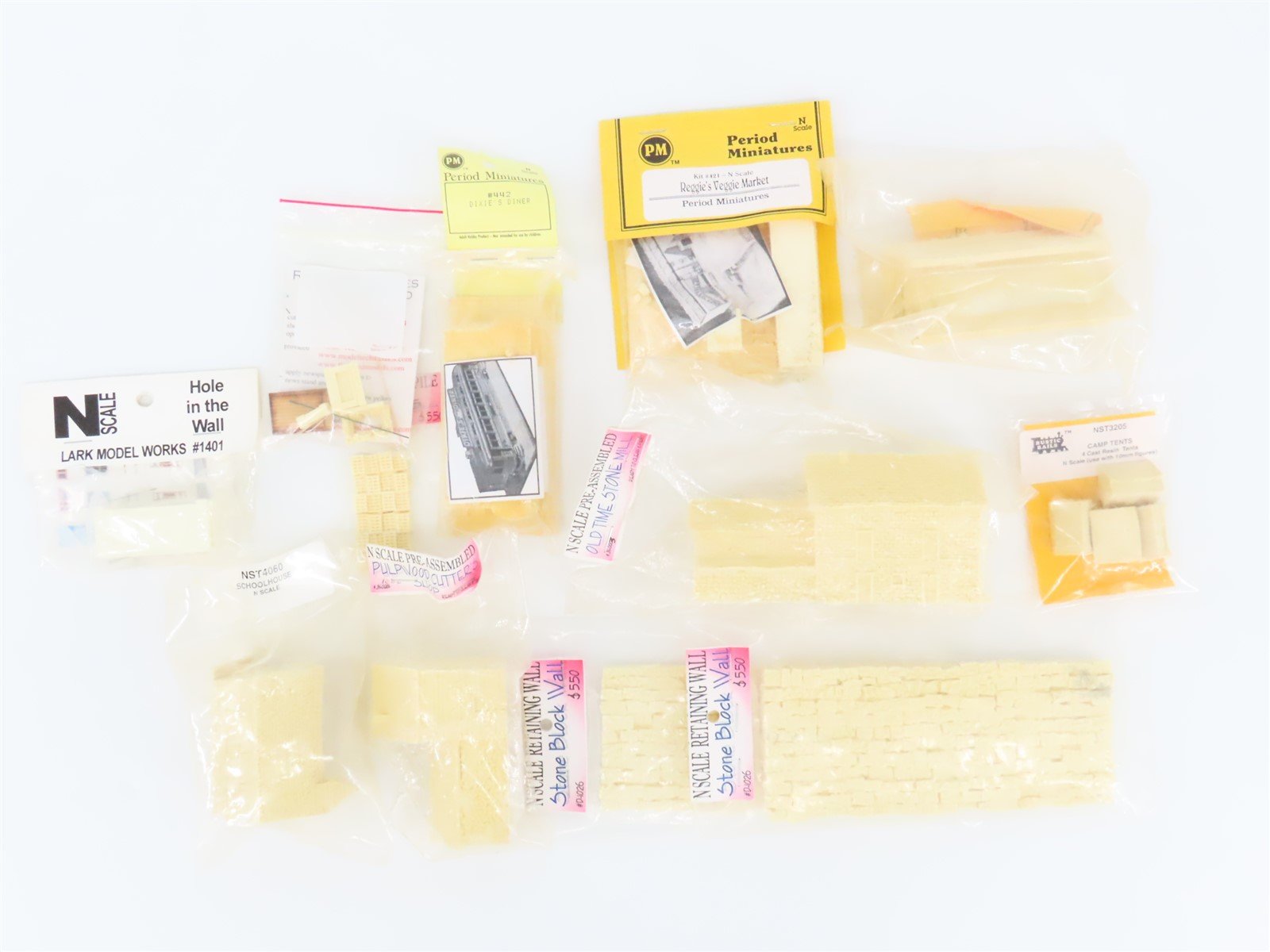 LOT of 10+ N Scale Model Trains Studio Unpainted Resin Building Kits