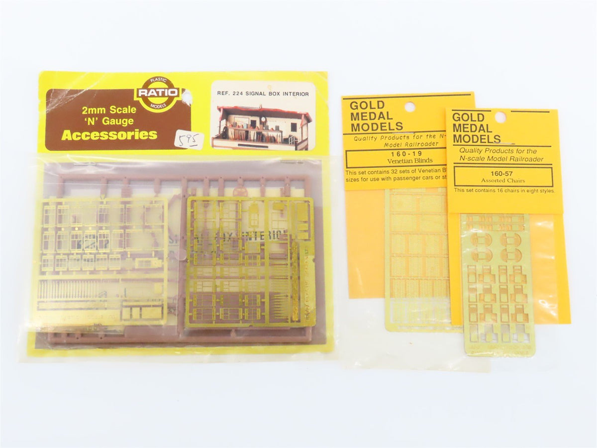 LOT of 10+ N Scale Micro Structures Photo Etched Brass Building &amp; Scenery Kits