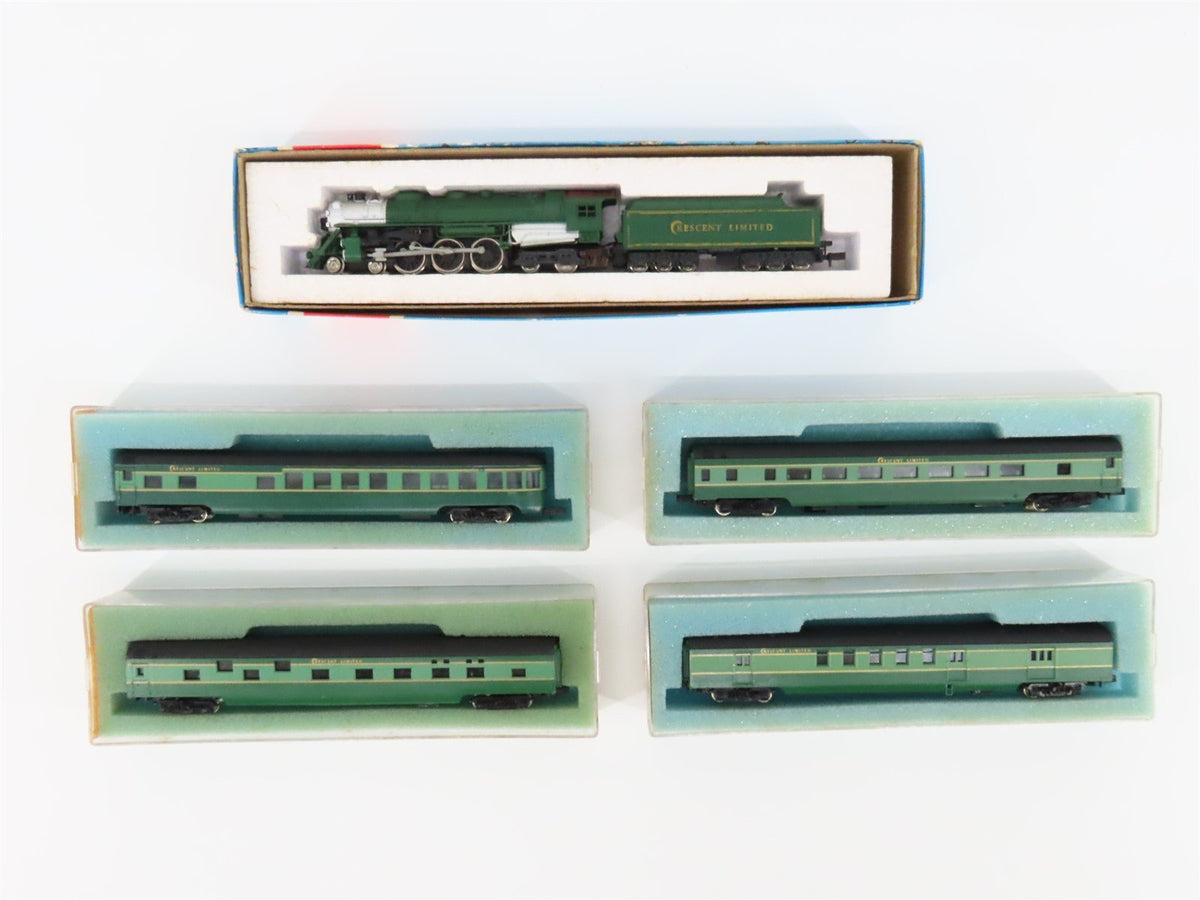 N Scale Con-Cor Crescent Limited 4-6-4 Steam Loco w/ 4 Passenger Cars