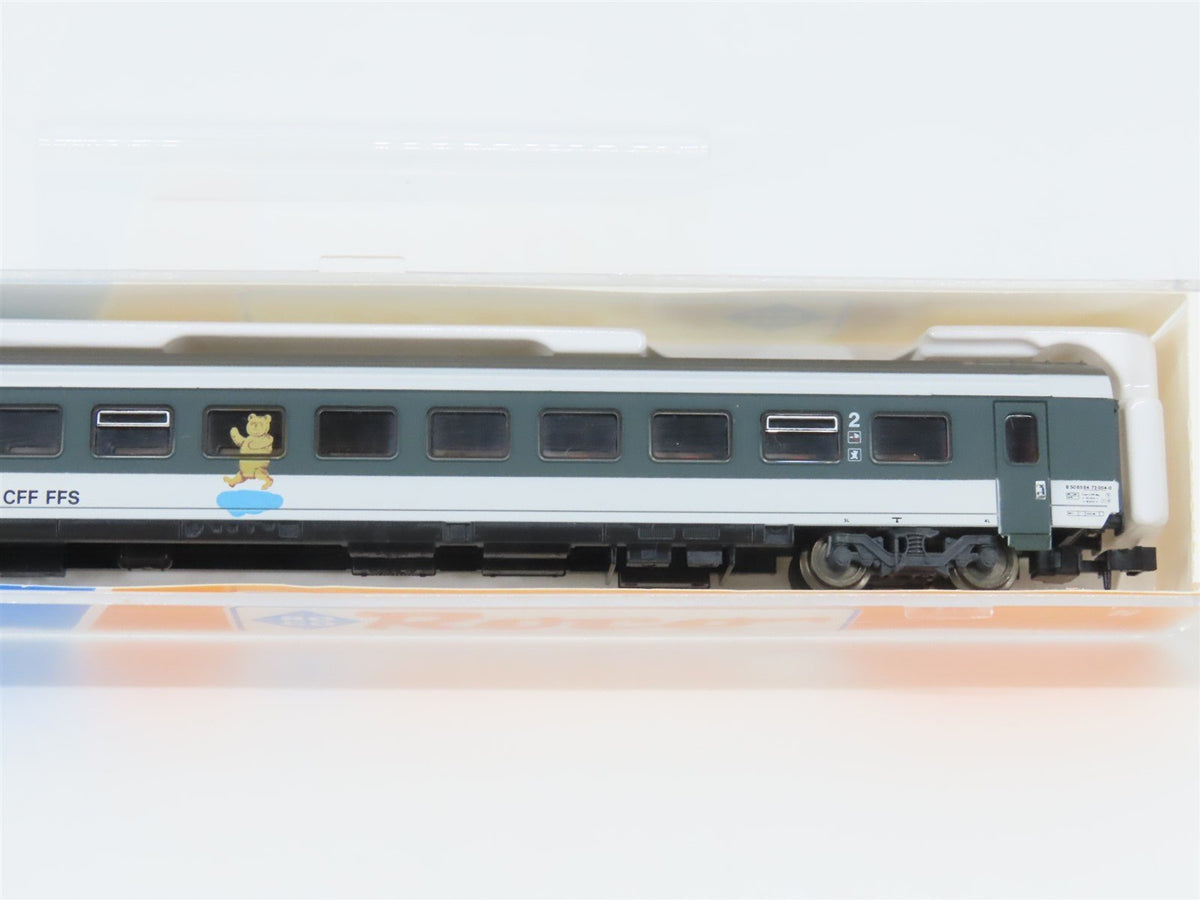 N Scale Roco 24279 SBB CFF FFS Bear Logo 2nd Class Coach Passenger #84-73004