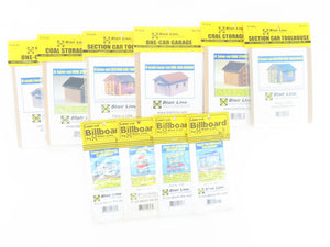 LOT of 9 N Scale Blair Line Buildings, & Billboard Wood Kits