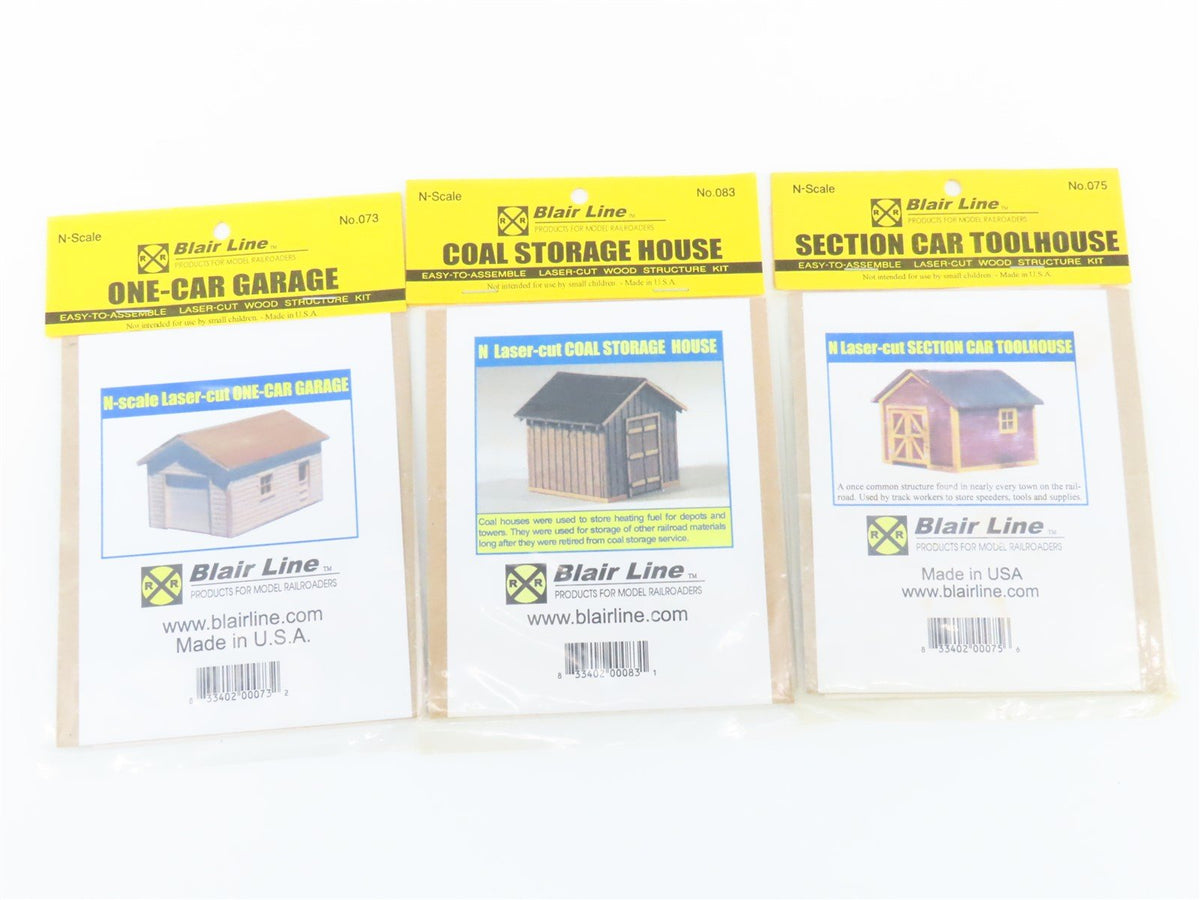 LOT of 9 N Scale Blair Line Buildings, &amp; Billboard Wood Kits