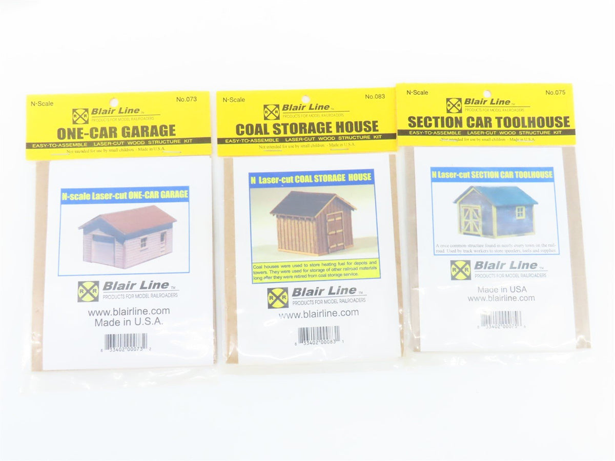 LOT of 9 N Scale Blair Line Buildings, &amp; Billboard Wood Kits