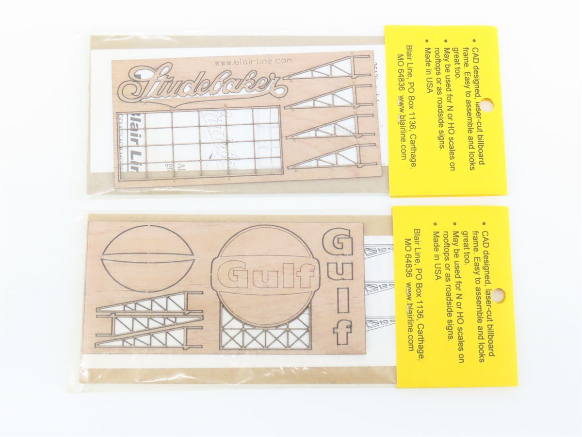 LOT of 9 N Scale Blair Line Buildings, &amp; Billboard Wood Kits