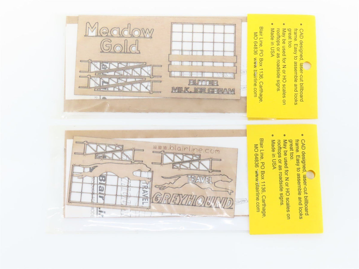 LOT of 9 N Scale Blair Line Buildings, &amp; Billboard Wood Kits
