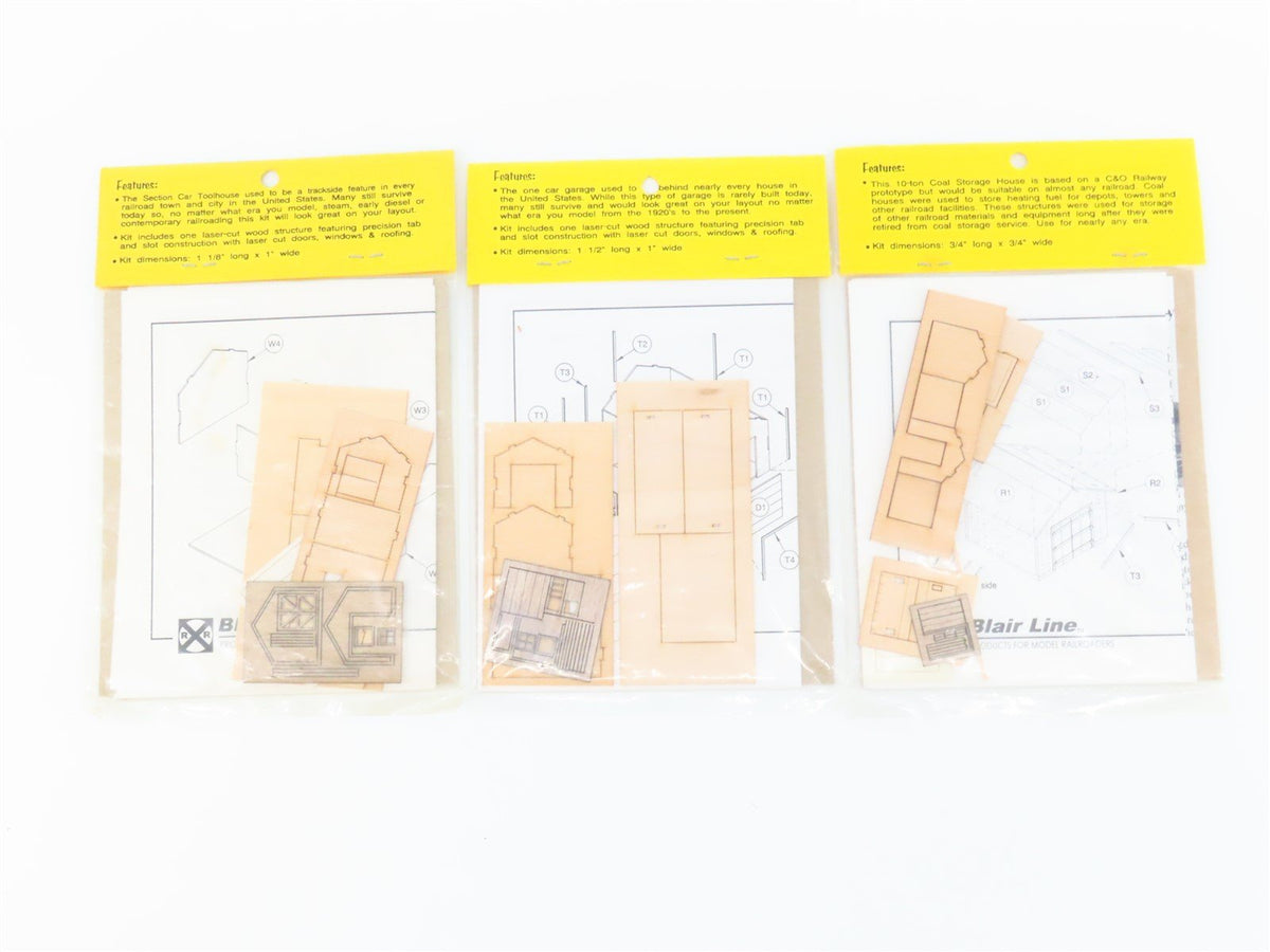 LOT of 9 N Scale Blair Line Buildings, &amp; Billboard Wood Kits