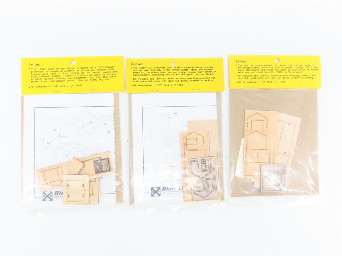 LOT of 9 N Scale Blair Line Buildings, &amp; Billboard Wood Kits