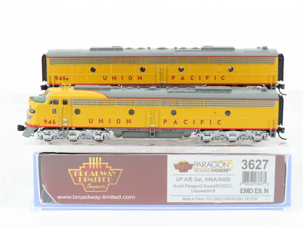N Scale Broadway Limited BLI 3627 UP E9 A/B Diesel Loco Set w/ DCC &amp; Sound