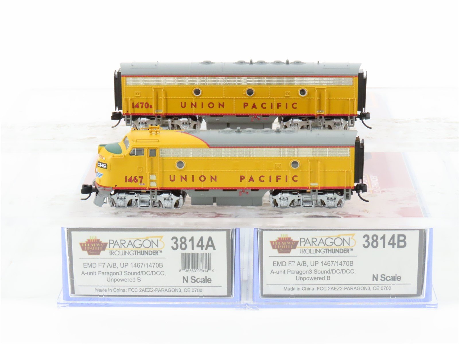 N Scale Broadway Limited BLI 3814 UP F7 A/B Diesel Loco Set w/ DCC & Sound