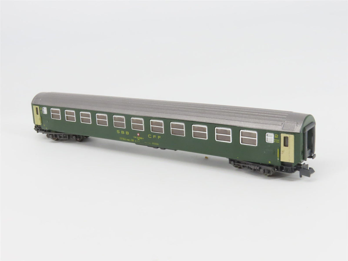 N Scale Hobbytrain 20013 SBB CFF FFS 2nd Class Coach Passenger #21-70089