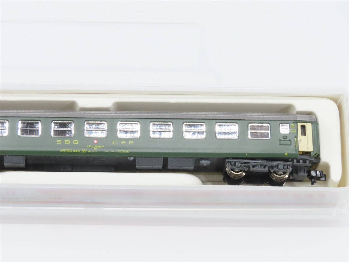 N Scale Hobbytrain 20013 SBB CFF FFS 2nd Class Coach Passenger #21-70089