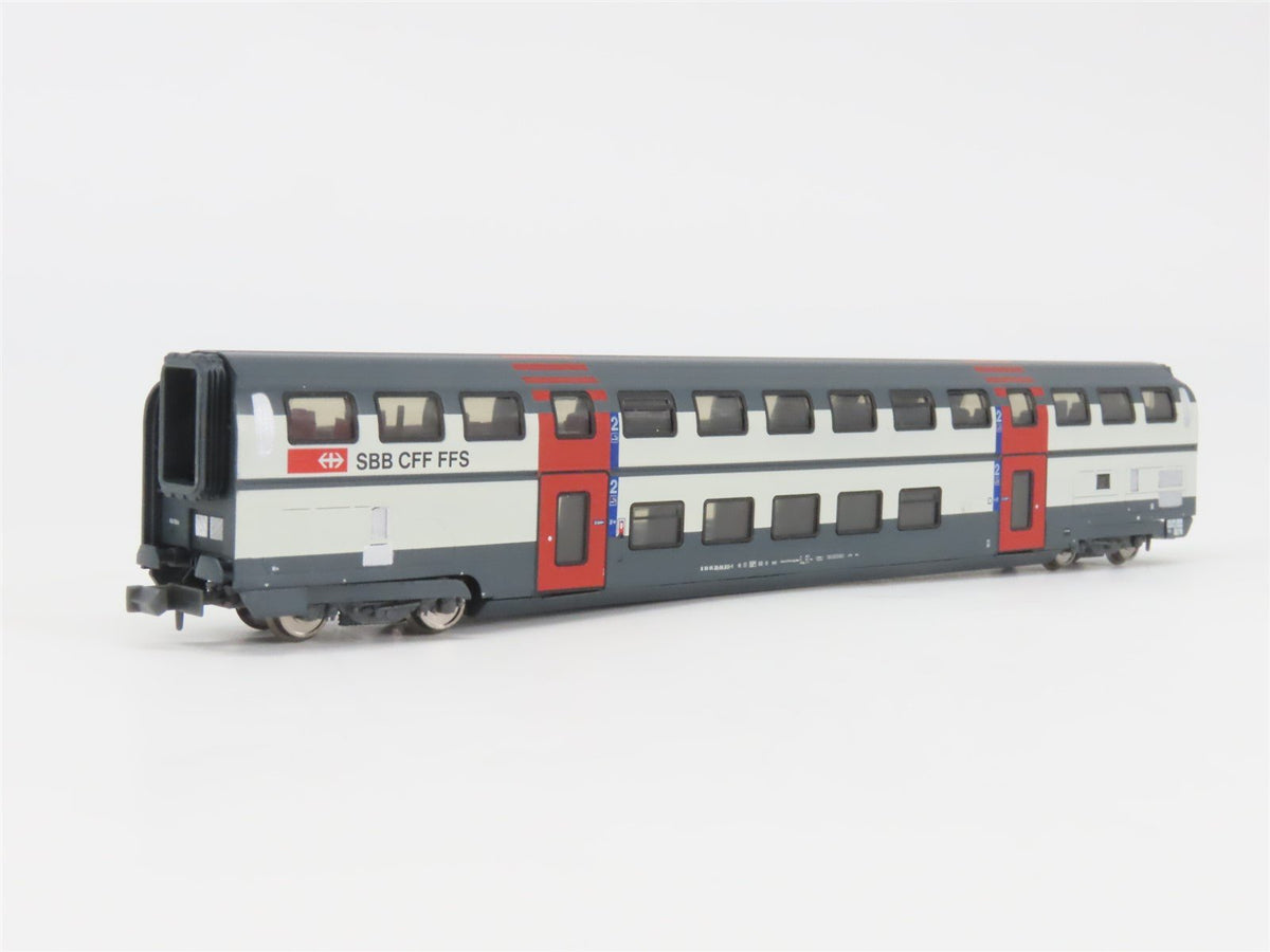 N Scale Hobbytrain H25102 SBB CFF FFS Double Deck Coach Passenger #26-94011