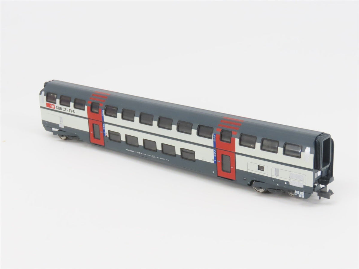 N Scale Hobbytrain H25102 SBB CFF FFS Double Deck Coach Passenger #26-94011
