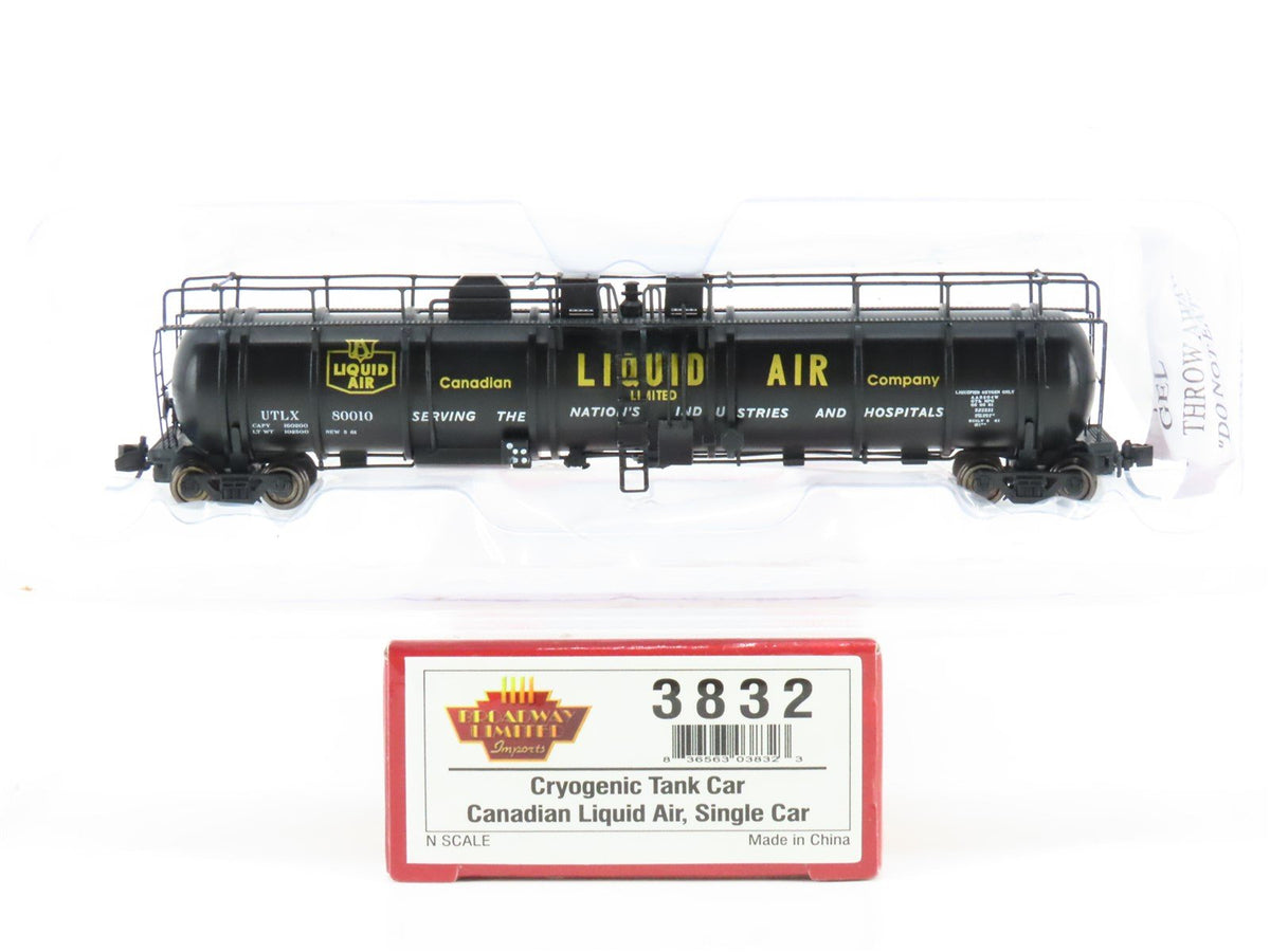 N Scale Broadway Limited BLI 3832 UTLX Canadian Liquid Cryogenic Tankcar #80010