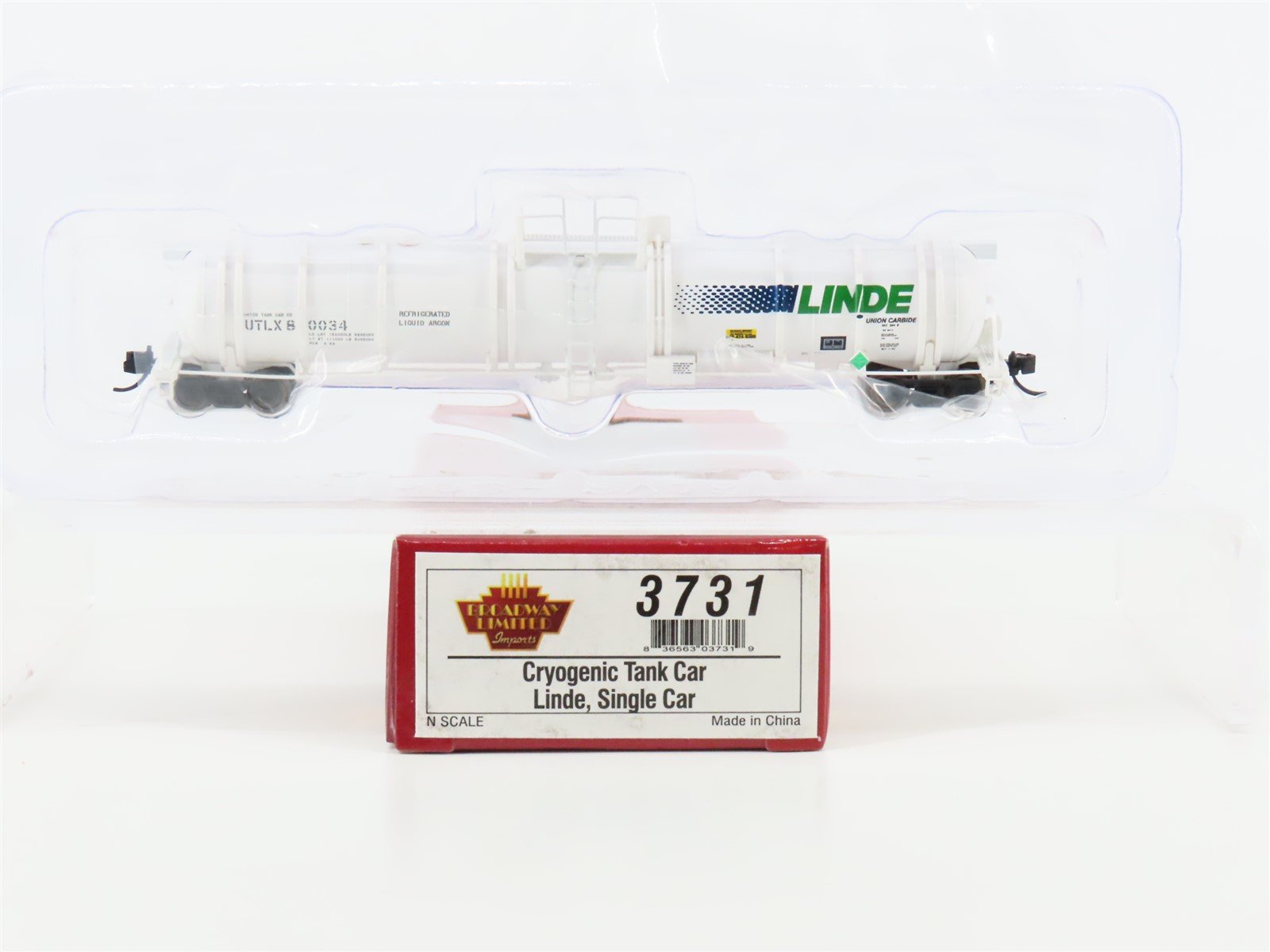 N Scale Broadway Limited BLI 3731 UTLX Linde Cryogenic Tankcar #80034