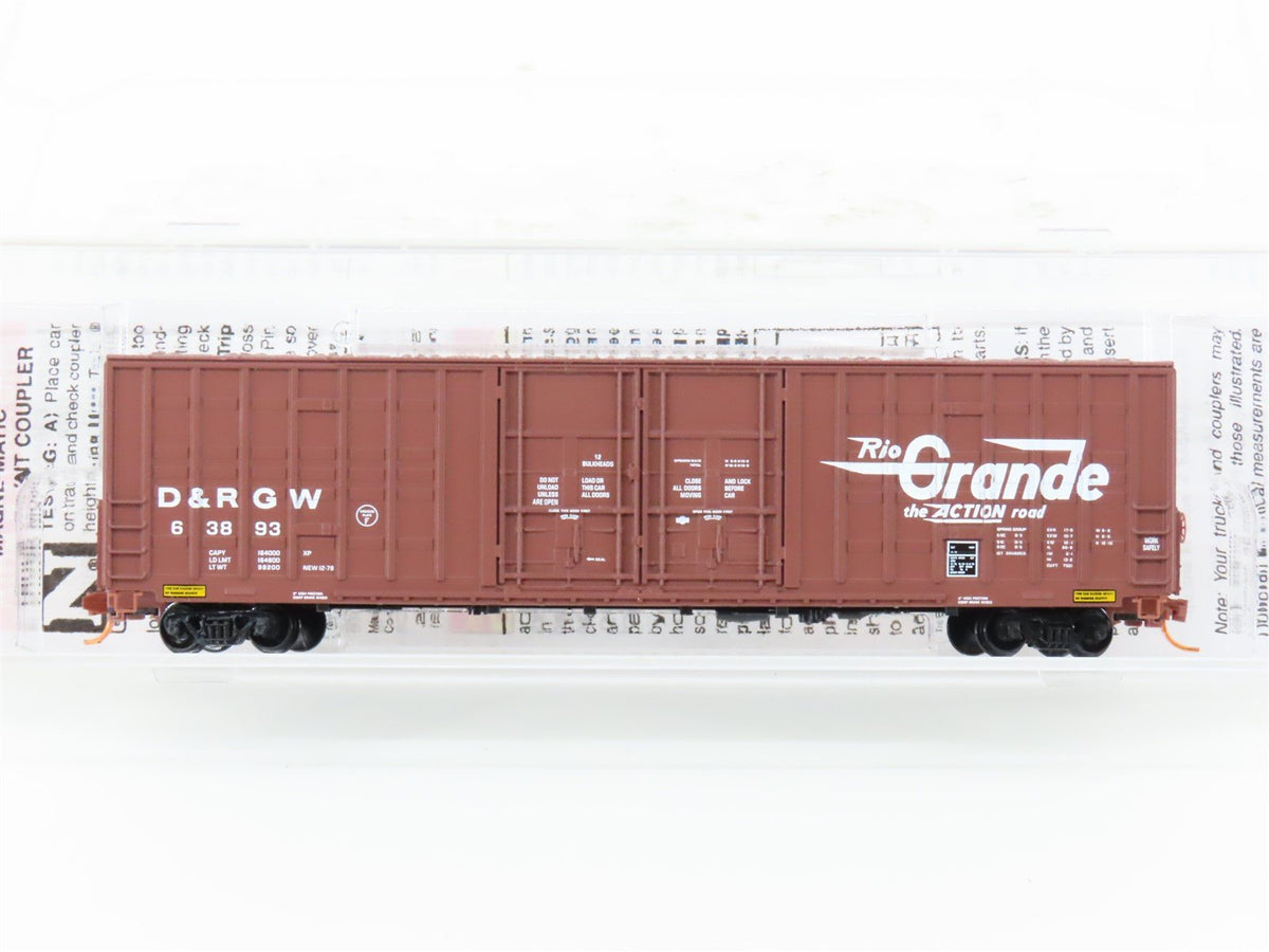 N Scale Micro-Trains MTL 10300010 DRGW Rio Grande 60&#39; Waffle Side Boxcar #63893