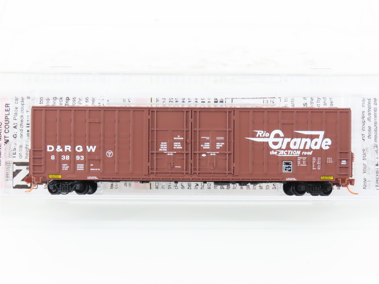 N Scale Micro-Trains MTL 10300010 DRGW Rio Grande 60' Waffle Side Boxcar #63893
