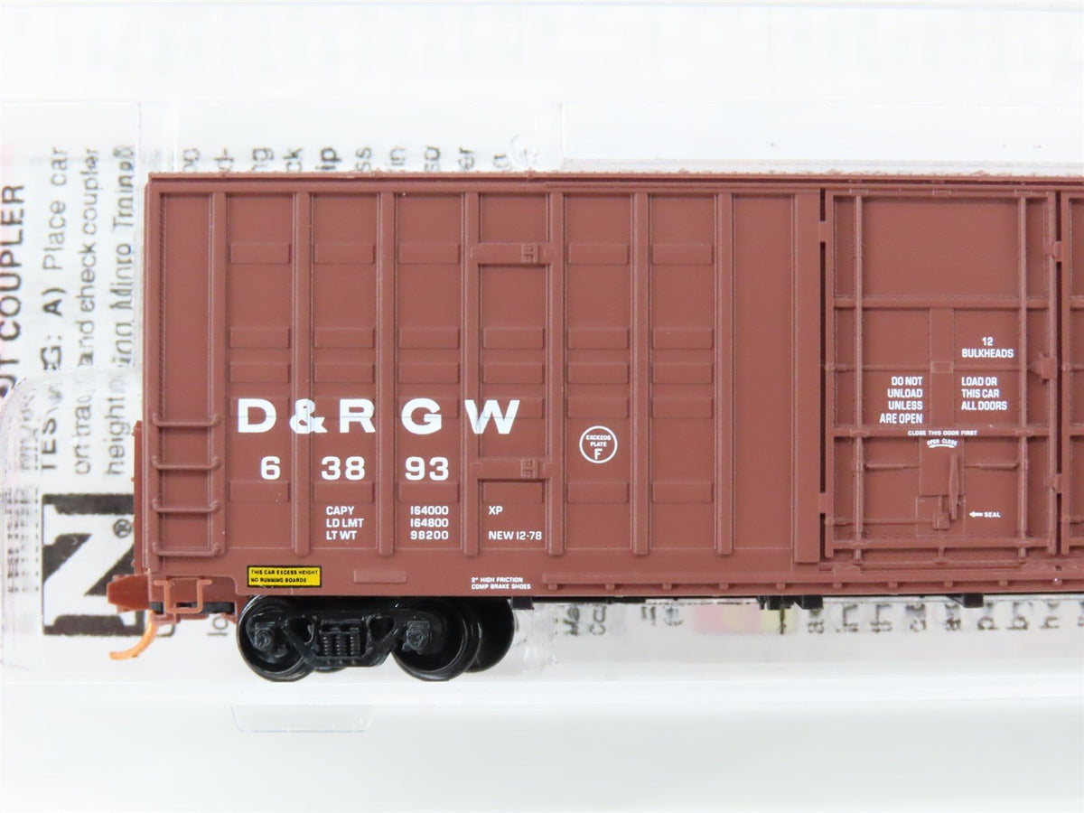 N Scale Micro-Trains MTL 10300010 DRGW Rio Grande 60&#39; Waffle Side Boxcar #63893