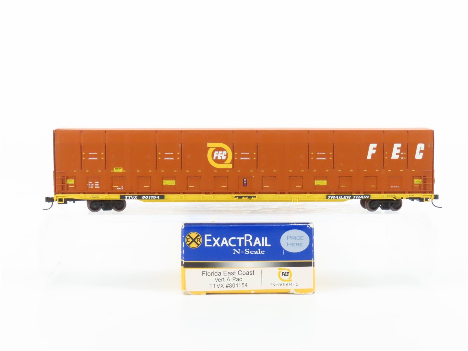 N Scale ExactRail EN-50504-2 FEC/TTVX Florida East Coast Vert-A-Pac #801154
