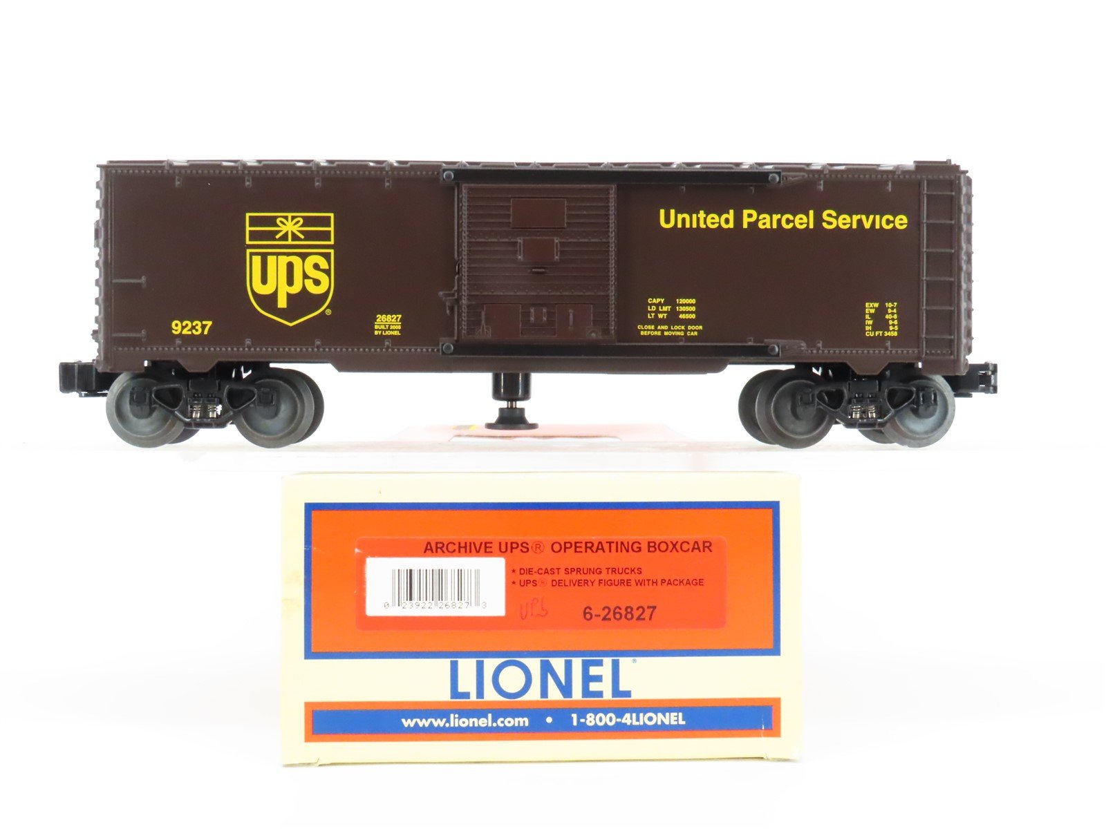 O Gauge 3-Rail Lionel 6-26827 Archive UPS Operating Boxcar #9237