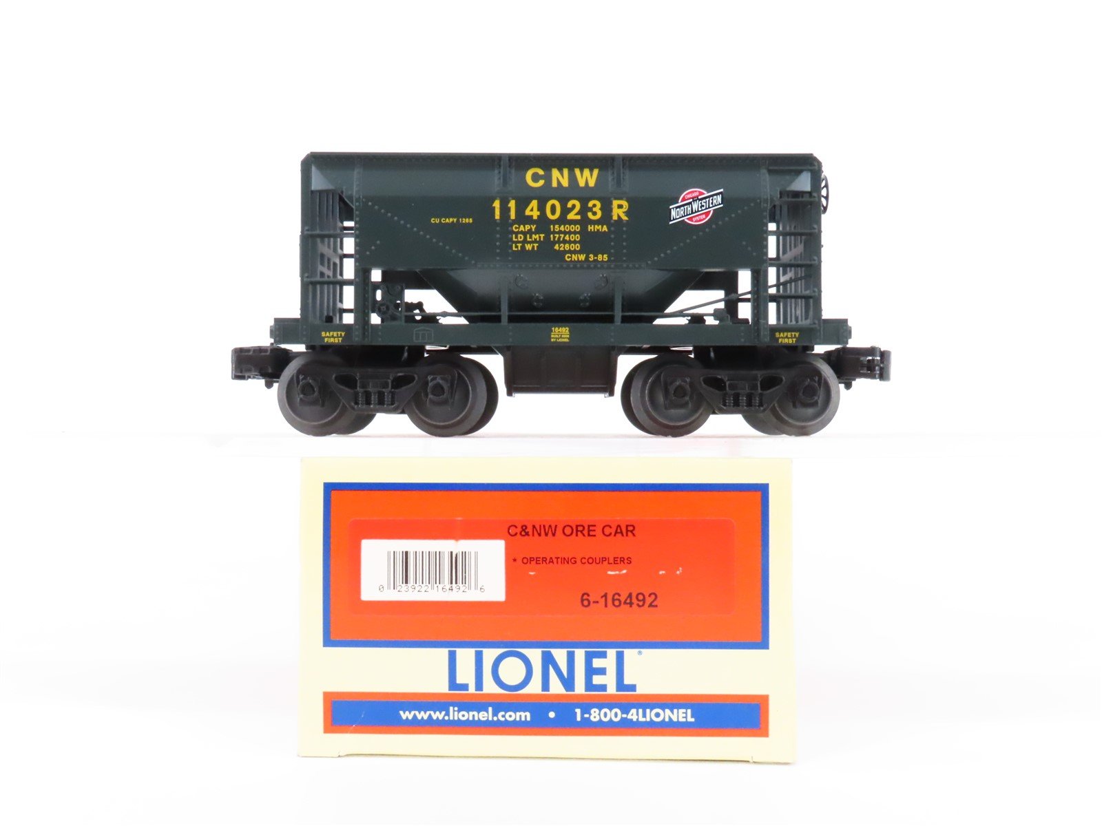 O Gauge 3-Rail Lionel 6-16492 CNW Chicago & Northwestern Ore Car #114023R