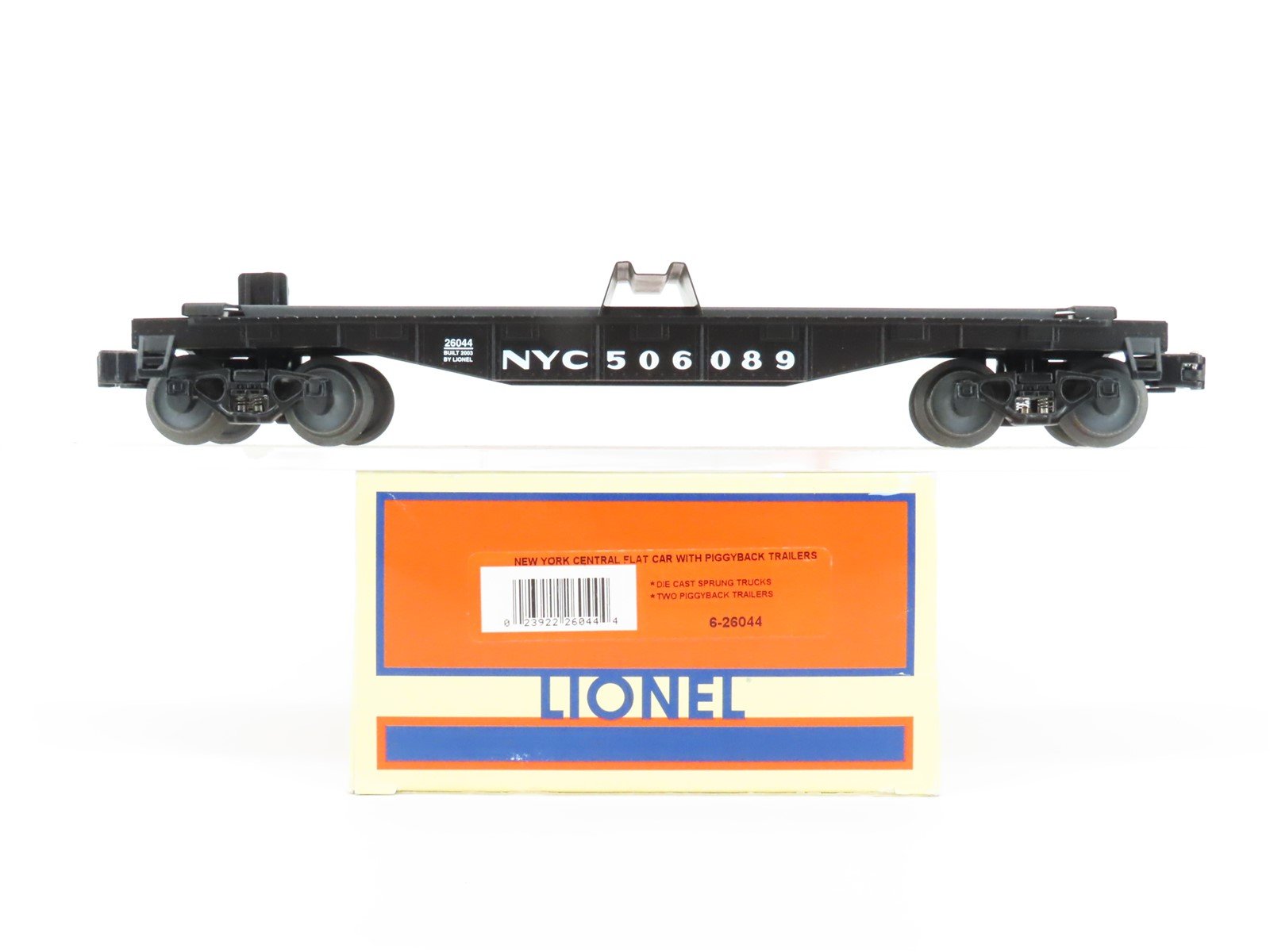 O Gauge 3-Rail Lionel 6-26044 NYC New York Central Flat Car w/Trailers 506089