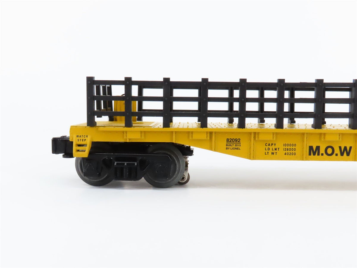 O Gauge 3-Rail Lionel 6-82092 MOW Illuminated Work Tie Car w/Load #77