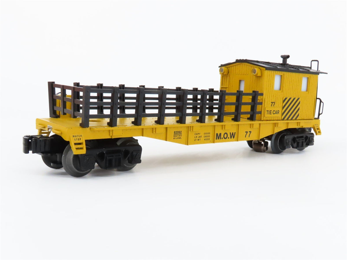 O Gauge 3-Rail Lionel 6-82092 MOW Illuminated Work Tie Car w/Load #77