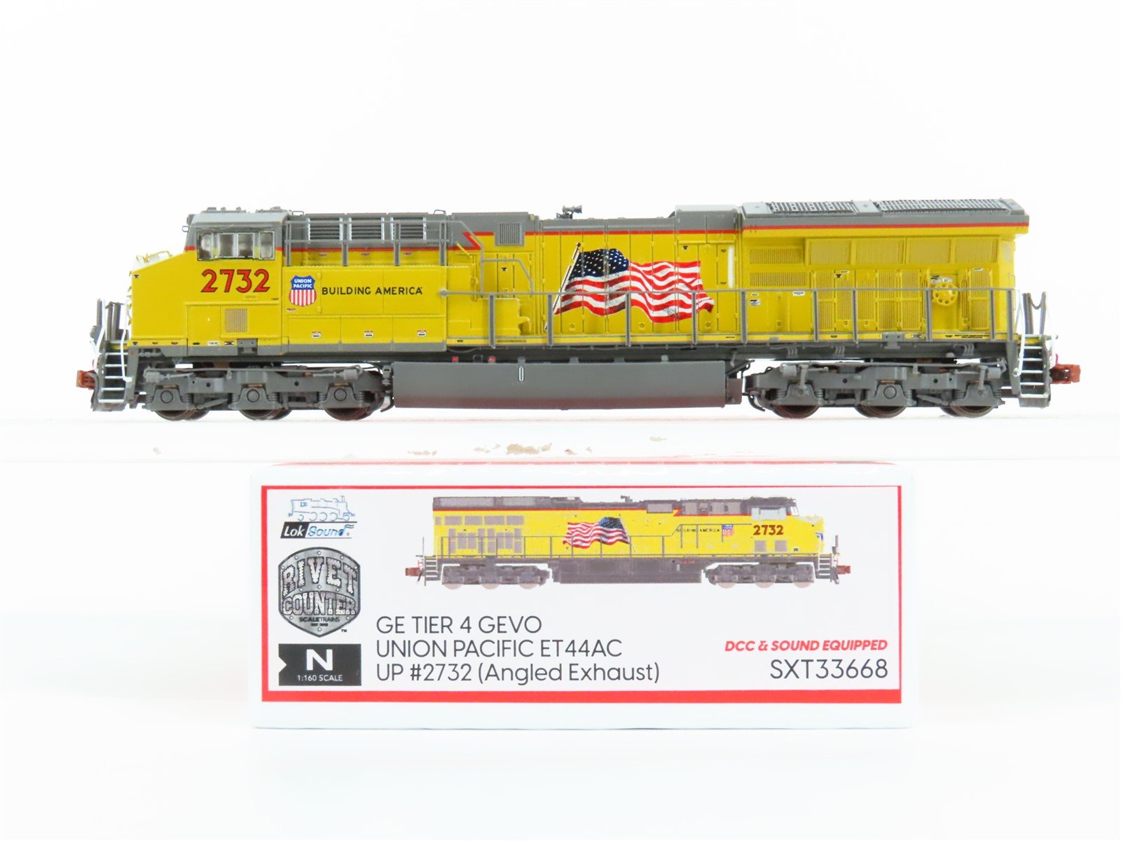 N Scaletrains.com SXT33668 UP Union Pacific ET44AC Diesel #2732 w/ DCC & Sound