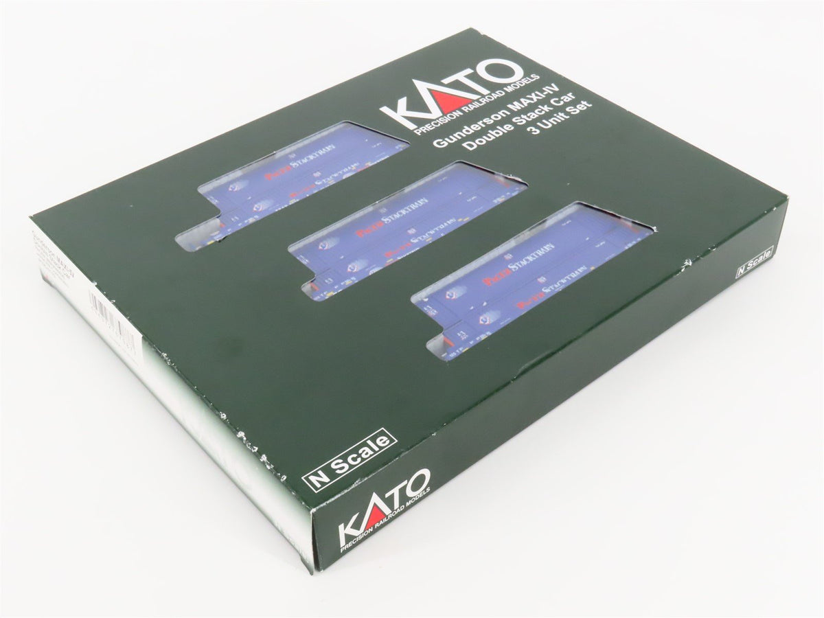 N Scale Kato 106-6179 BRAN Pacer Stack Gunderson MAXI-IV Double Stack 3-Pack