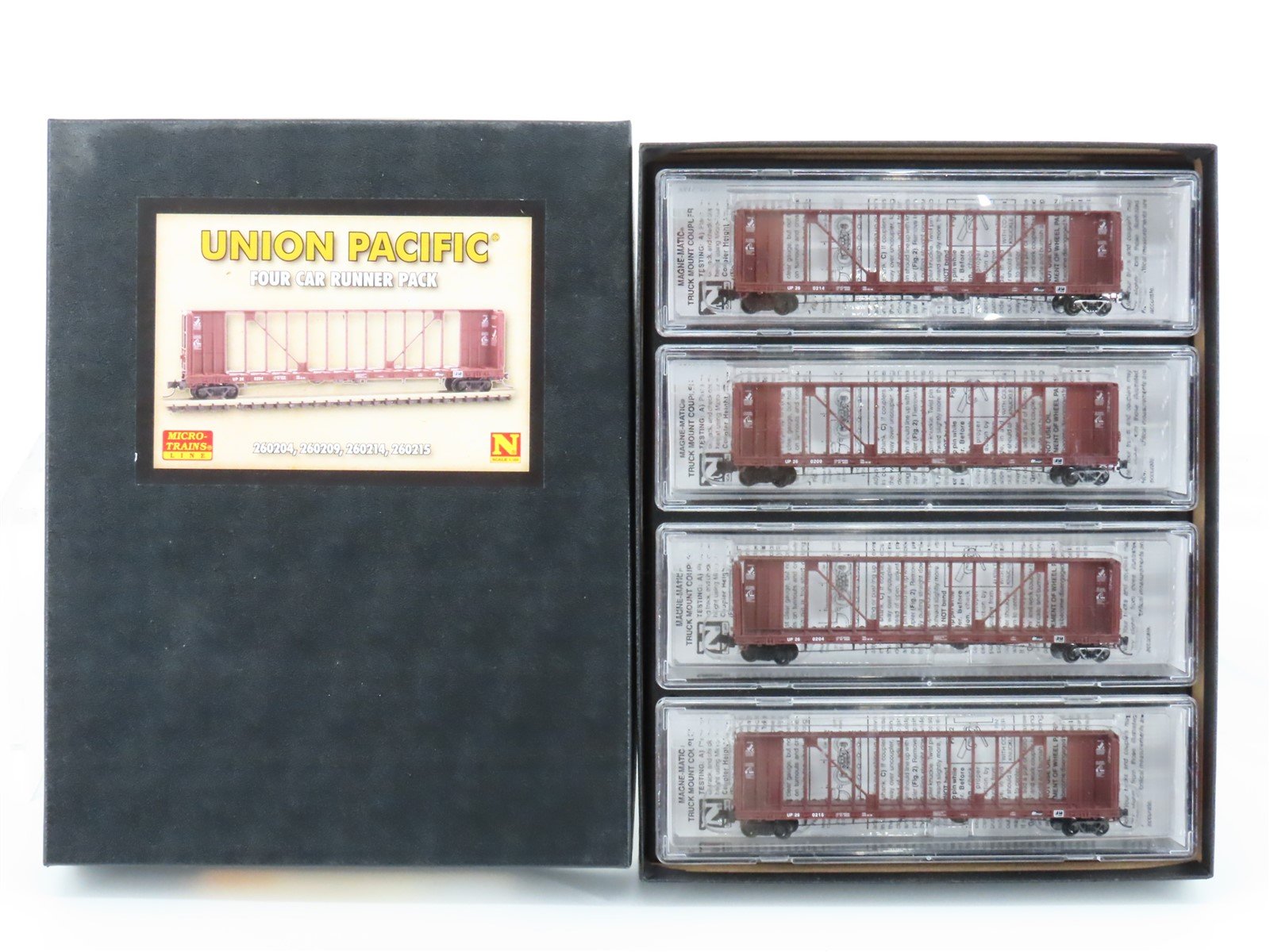 N Scale Micro-Trains MTL 99300177 UP Union Pacific Centerbeam Flatcar 4-Pack