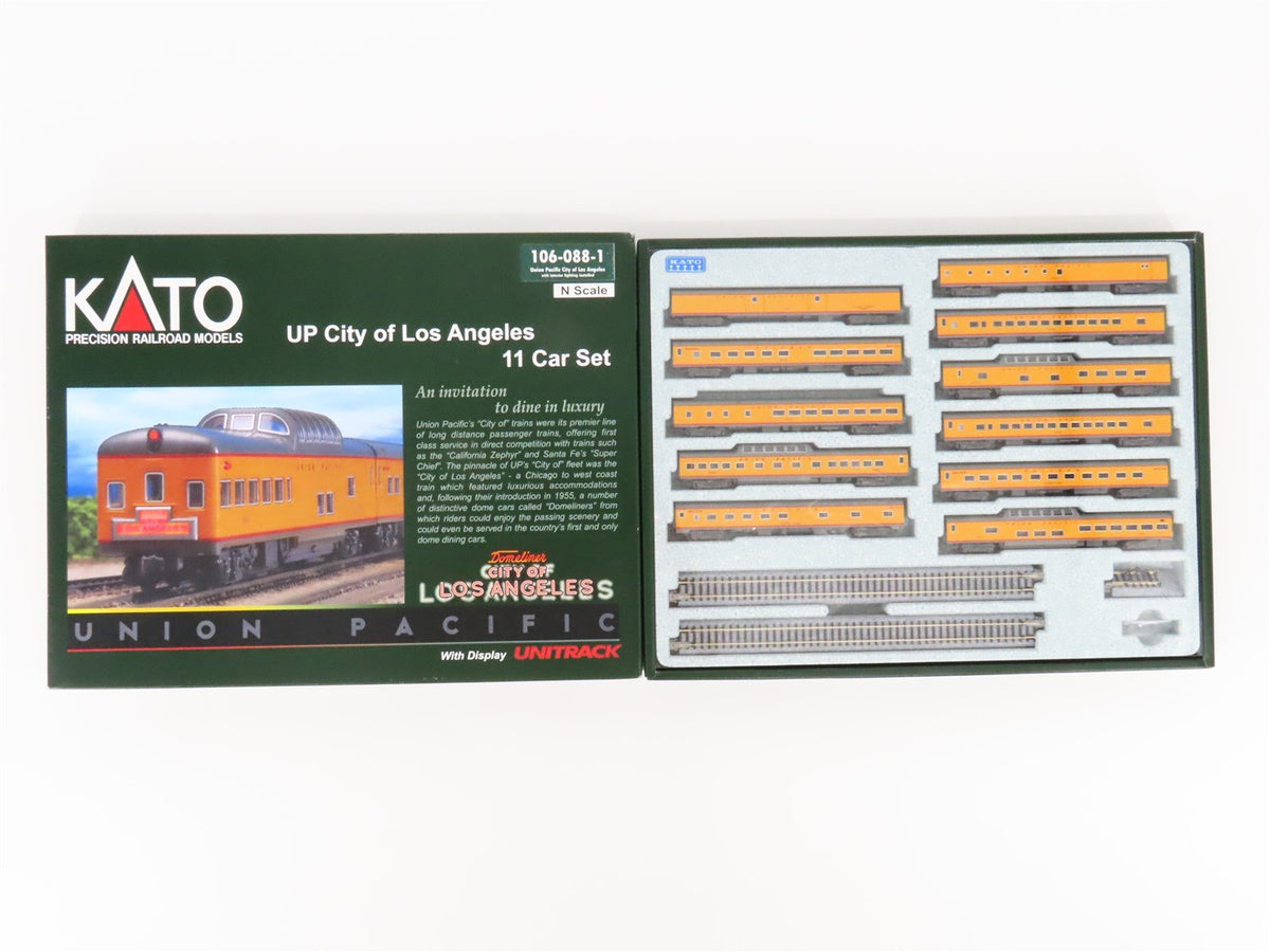 N KATO 106-088-1 UP City Of LA Passenger 11-Car Set w/Unitrack Display &amp; Lights