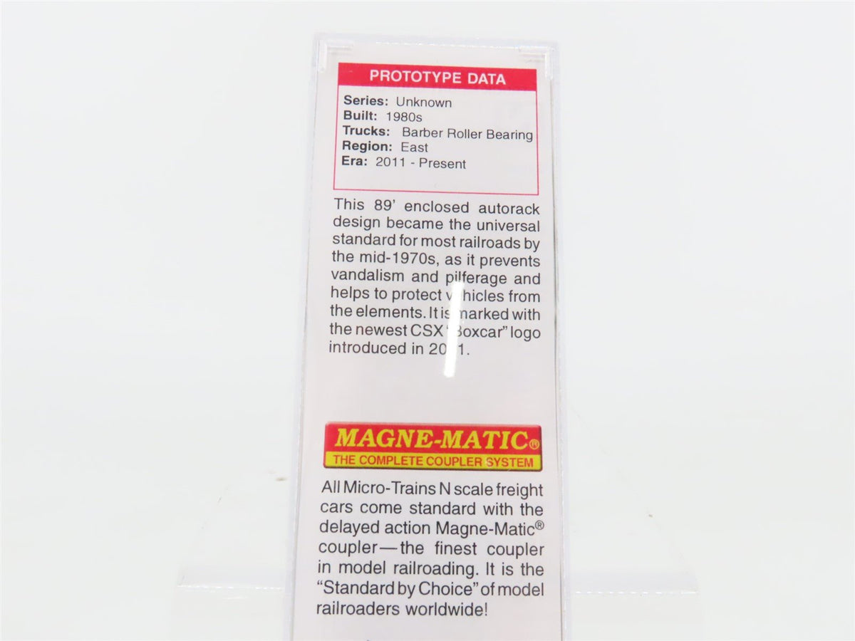 N Scale Micro-Trains MTL 11100270 TTGX CSX 89&#39; Closed Auto Rack Car #975219