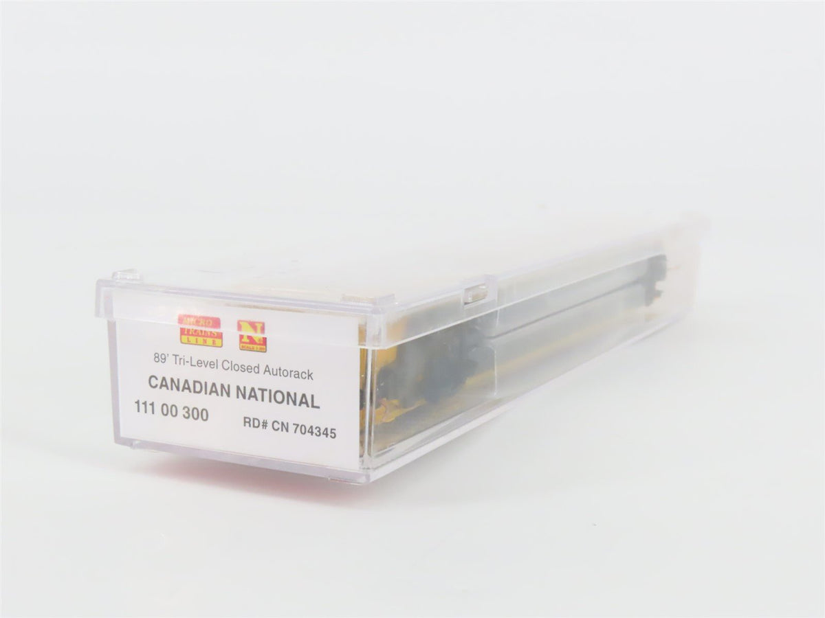 N Scale Micro-Trains MTL 11100300 CN Canadian National 89&#39; Auto Carrier CN704345